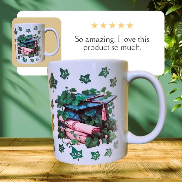 AKA Alpha Kappa Alpha Ceramic Coffee Cup with 3 designs - Picture 3 of 3